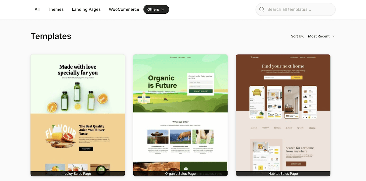 The SeedProd site template library.